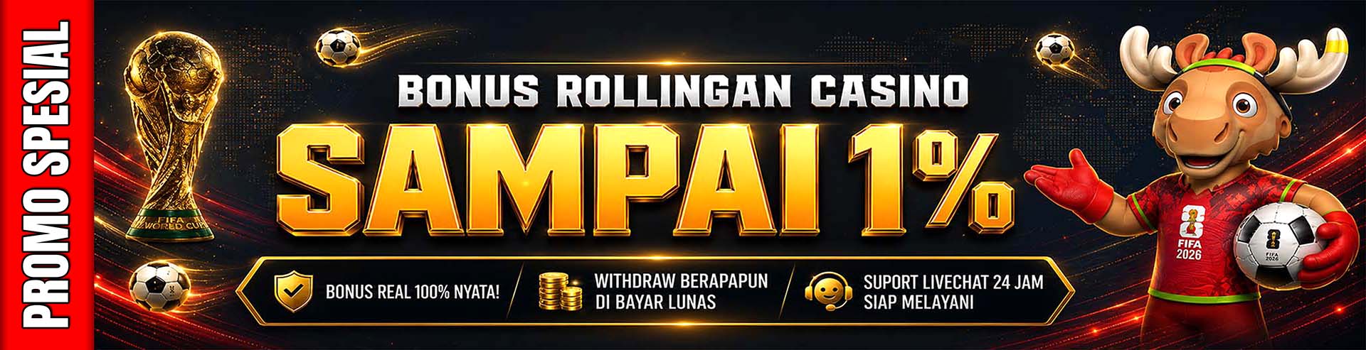 BONUS ROLLINGAN CASINO 1%